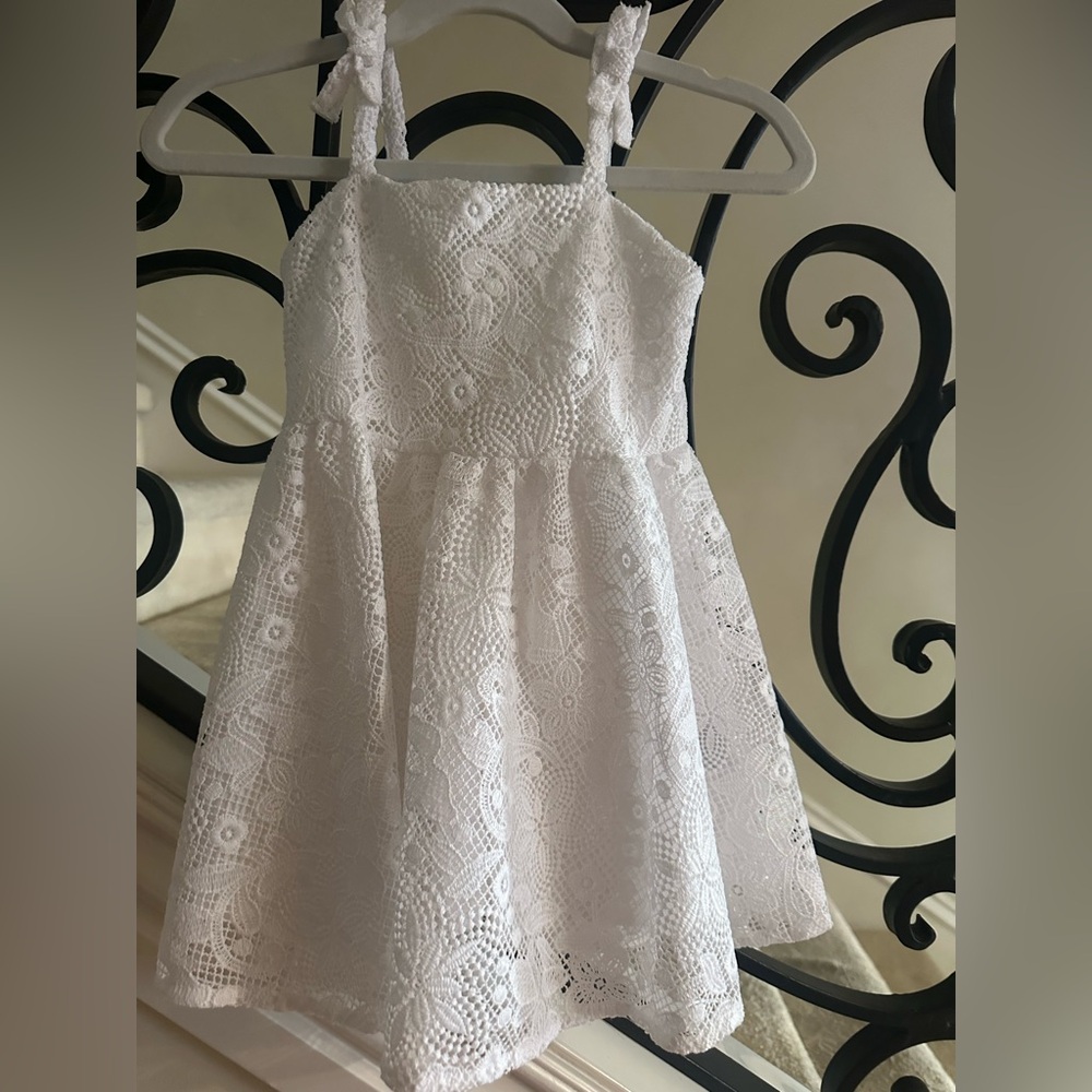 Janie and Jack White Floral Lace Dress